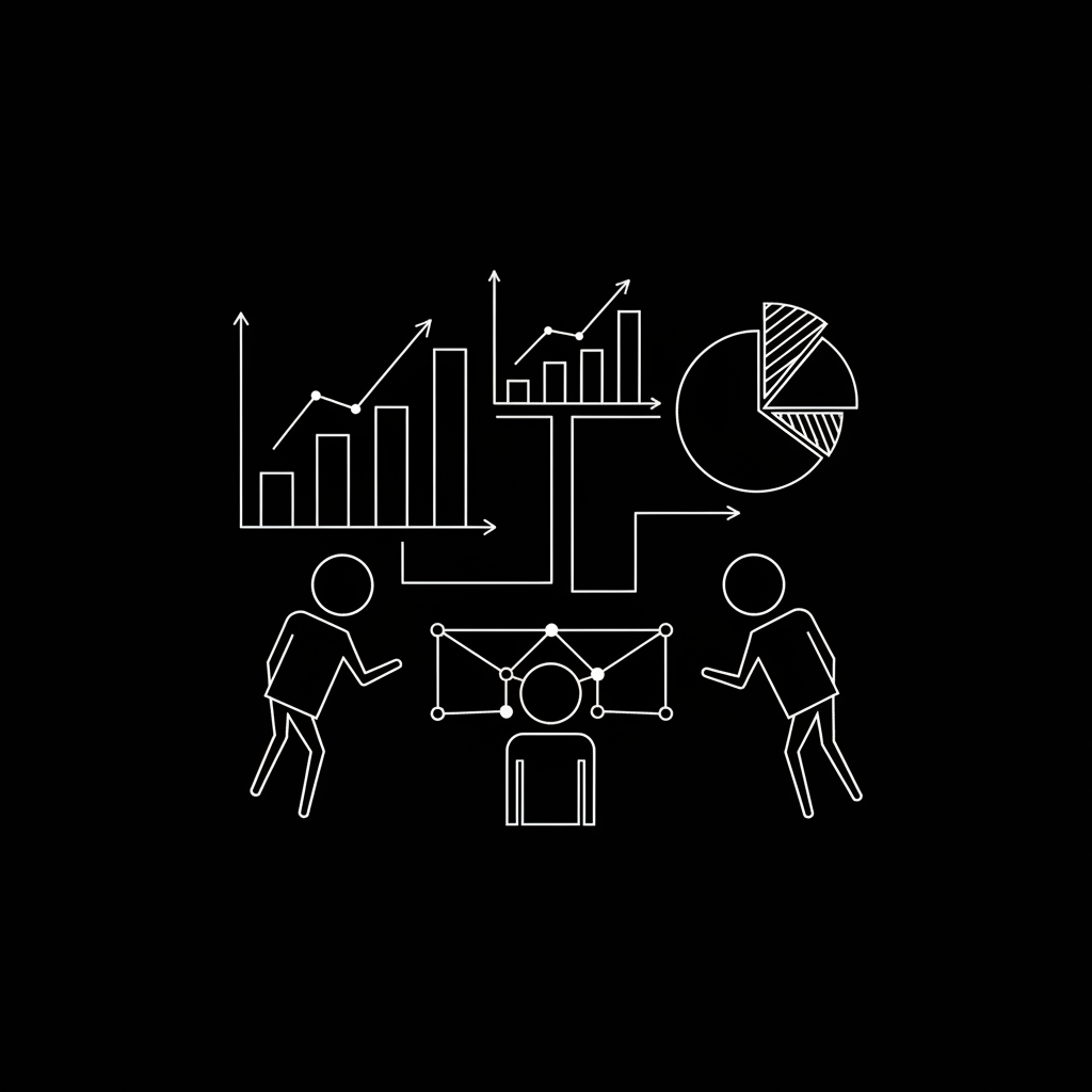 Equipo de marketing analizando datos de comportamiento del consumidor en gráficos - alt="estrategias de marketing digital ético"